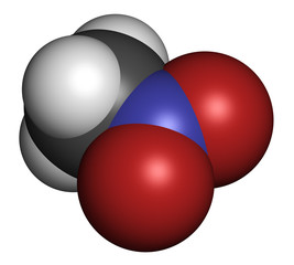 Nitromethane nitro fuel molecule. Used as fuel to power rockets.