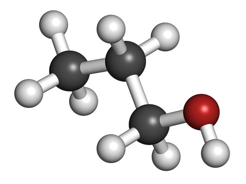 Propanol (n-propanol) solvent molecule.