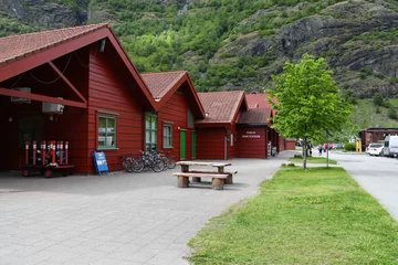 Muurstickers Area in Flam, Norway © kvitkafabian