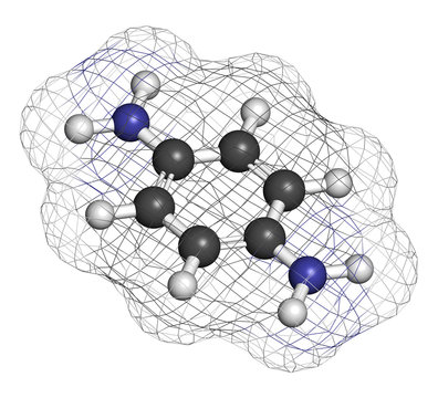 p-Phenylenediamine (PPD) hair dye molecule.