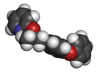 Pyriproxyfen pesticide molecule. Juvenile hormone analogue.