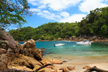 Hidden small beach Caxadaço, Ilha Grande, Brazil