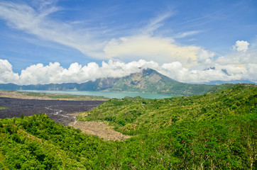 View on Batur volcano and lake, Bali, Indonesia