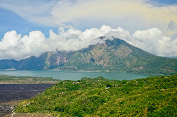 View on Batur volcano and lake, Bali, Indonesia