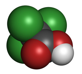 Trichloroacetic acid (TCA) molecule.