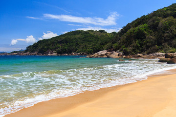Peaceful empty beach of island Ilha Grande, Brazil