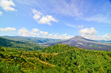 View on Batur volcano and lake, Bali, Indonesia