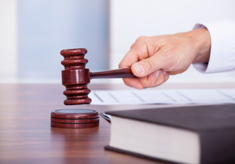 Male Judge In A Courtroom