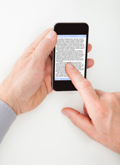 Businessman Reading Text In Cellphone