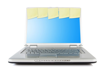 Netbook with reminder notes