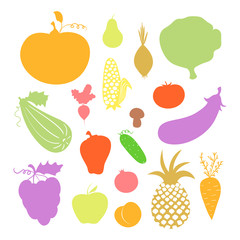 Fruit and vegetables icons