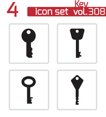 Vector black key icons set