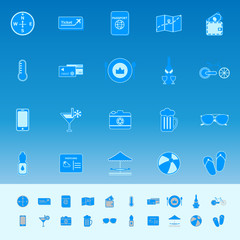 Journey color icons on blue background