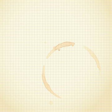 kaffeefleck auf karopapier