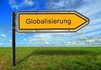 Strassenschild 17 - Globalisierung - obrazy, fototapety, plakaty