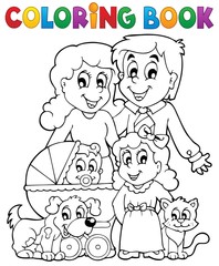 Coloring book family theme