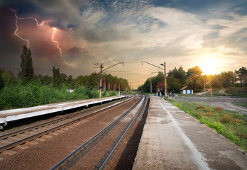 Bad weather over railroad