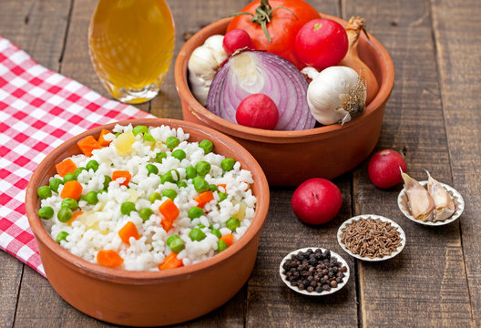 rice with peas and vegetable