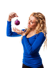 Woman In Studio Holding Decorative Ball