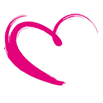 pink painted heart,  violet, vector, brushstroke