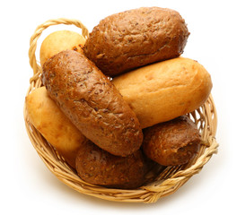 White and brown buns