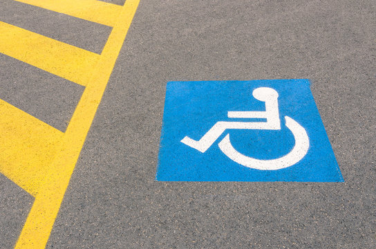 Handicap road sign Parking spots