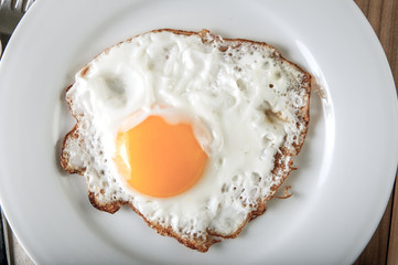 fried egg  on a plate