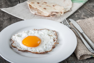 fried egg  on a plate