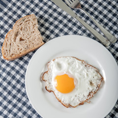 fried egg  on a plate