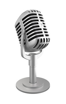 Desktop microphone on white background