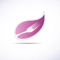 Vector violet Logo vegetarian cuisine