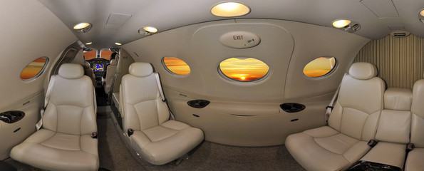 Interior of an executive plane