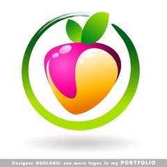 strawberry, logo, fruits, illustrations, vector, food