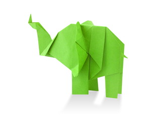 traditional elephant origami from recycled paper