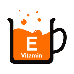 Symbol of a cup of E vitamin