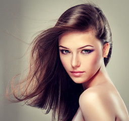 Brunette girl with long hair
