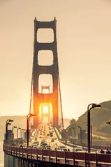 Foto op Aluminium Golden Gate Bridge - San Francisco bij zonsondergang © Mirko Vitali