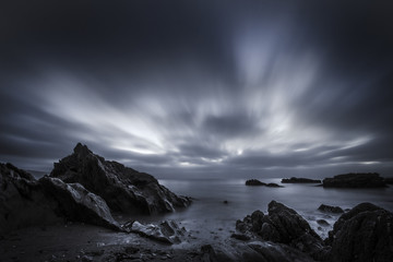 Hannafore point overcast wintery sunrise