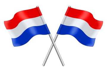 Foto auf Leinwand Twee Nederlandse vlaggen © Regormark