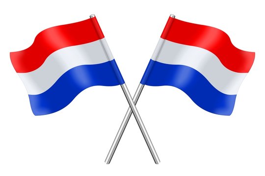 Twee Nederlandse vlaggen