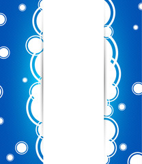 abstract blue background with circles and white space in middle