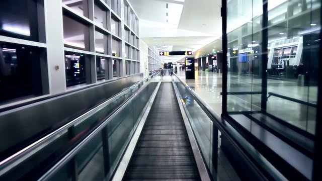Moving walkway  at the airport