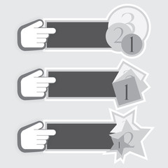Obraz premium Vector stickers with hand cursor