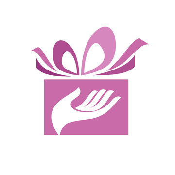 Vector violet Logo give a gift