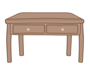 Wooden table isolated illustration