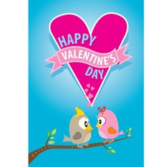 valentine day love beautiful card with cute love couple birds