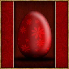 Red patterned Easter egg