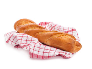 Baguette isolated on white background