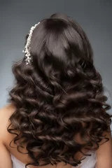Peel and stick wall murals Brunette with hairstyle