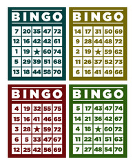 Set of retro bingo cards